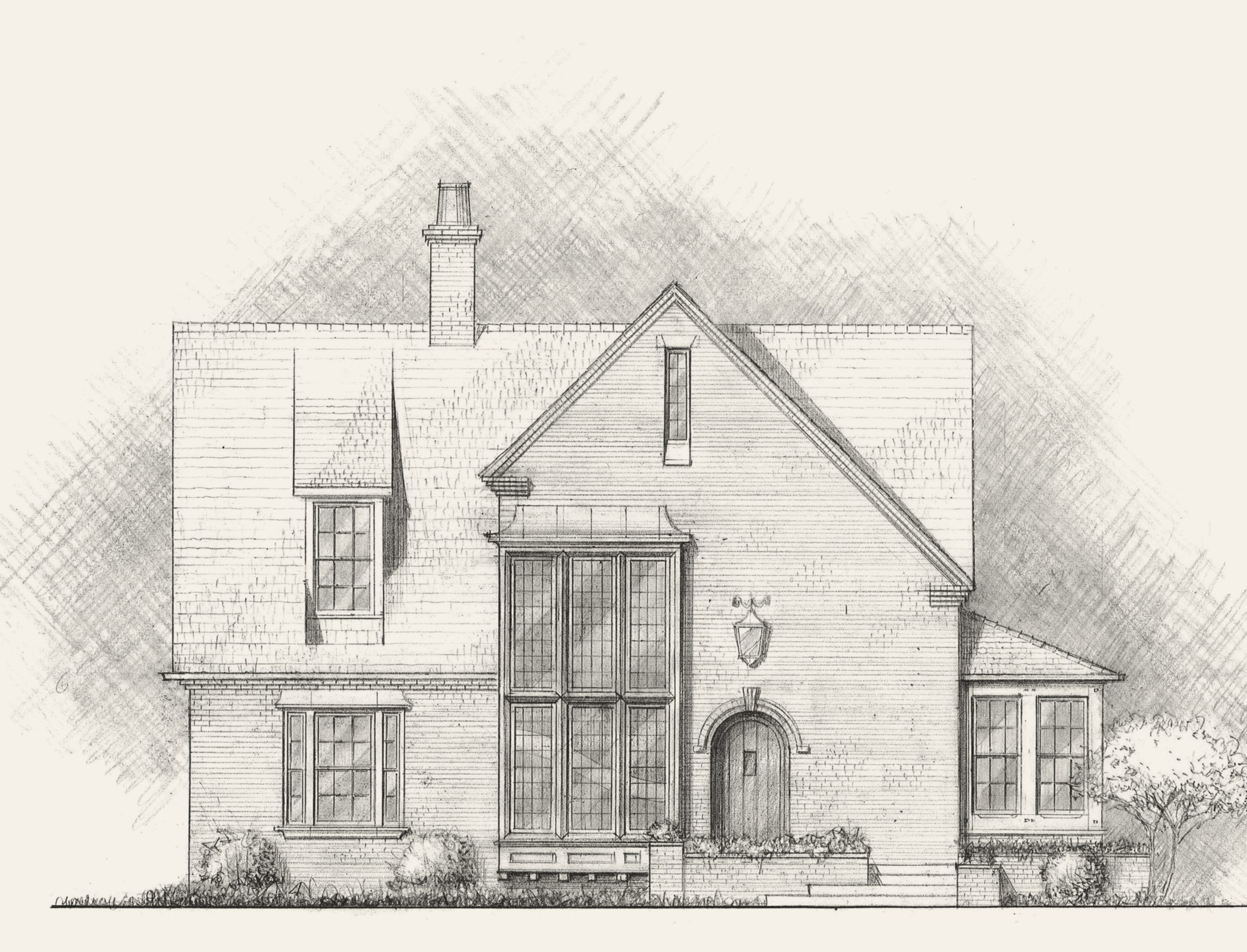 Front elevation, pencil on paper